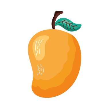 Beyaz üzerine taze organik mango.