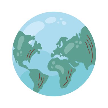 Gezegen haritası beyaz üzerine