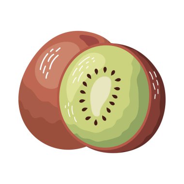 Taze kivi tasarımı beyaz üzerine