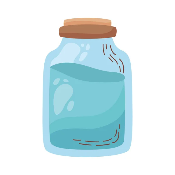 Frasco Transparente Com Água Sobre Branco —  Vetores de Stock