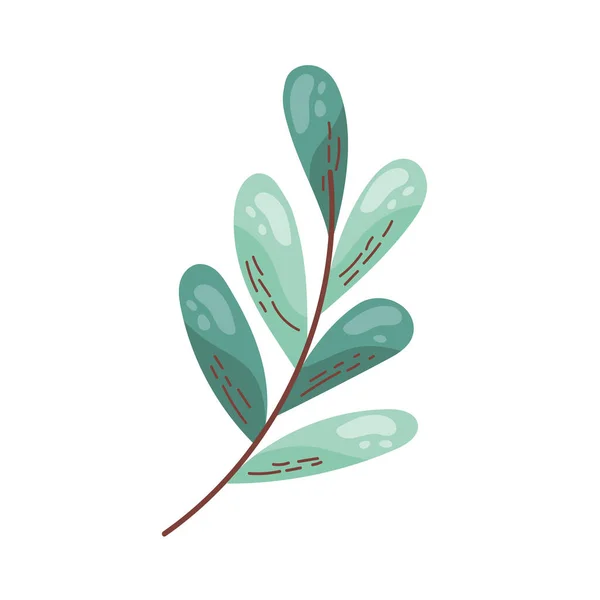 Illustration Vectorielle Feuilles Plantes Vertes Sur Blanc — Image vectorielle