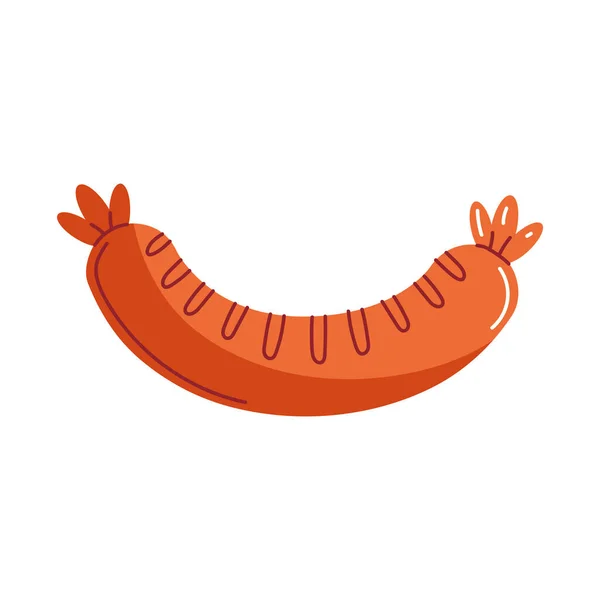 Fresh Sausage Food Isolated Icon — Stock Vector