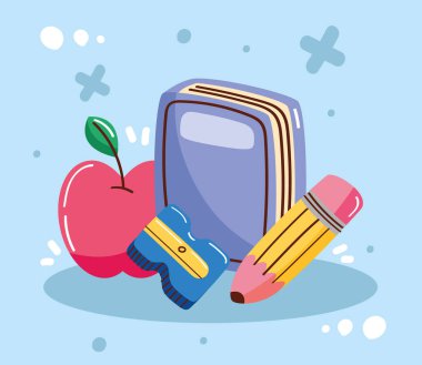 kitap ve okul malzemeleri simgeleri