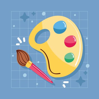 boya fırçası ve palet simgesi