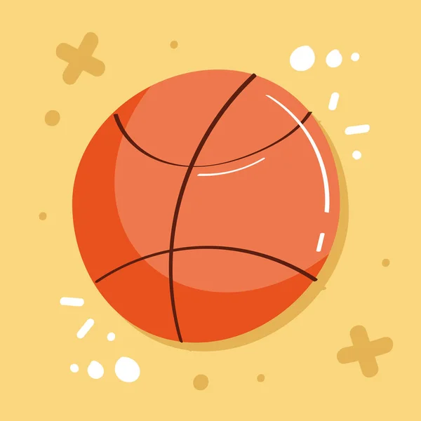 Ballon Basket Ball Icône Équipement Sportif — Image vectorielle