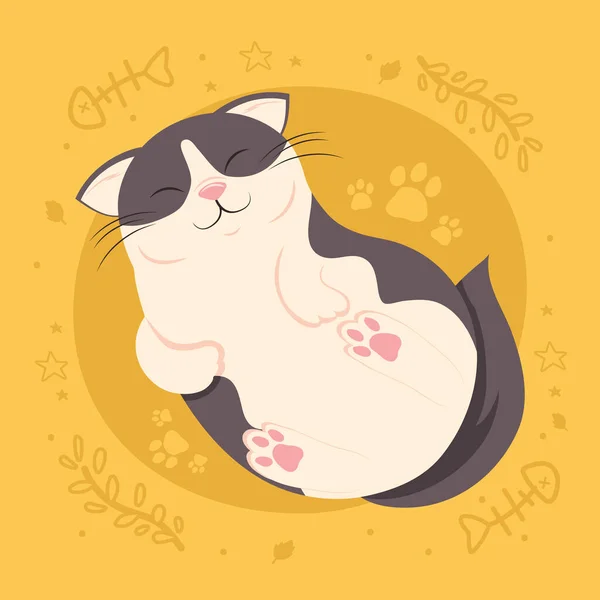 stock vector cute little cat feline character