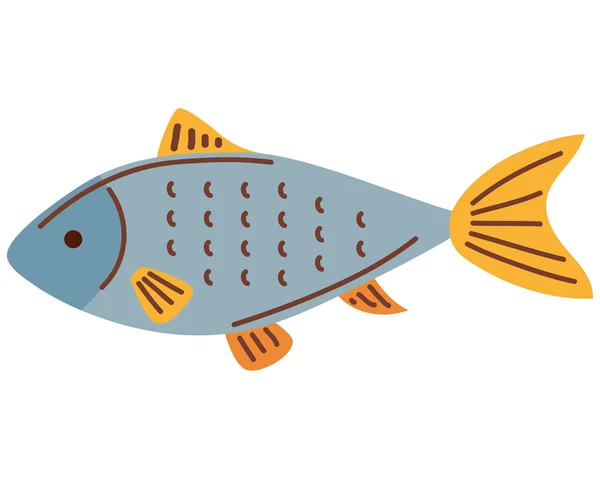 Икона Рыб Животных Белом Фоне — стоковый вектор