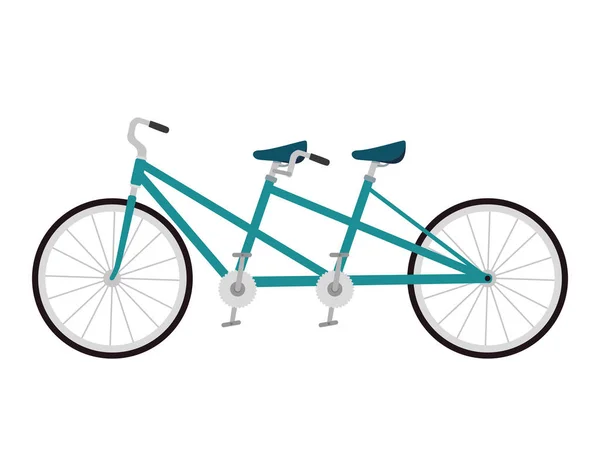Tándem Bicicleta Vector Icono Aislado — Vector de stock