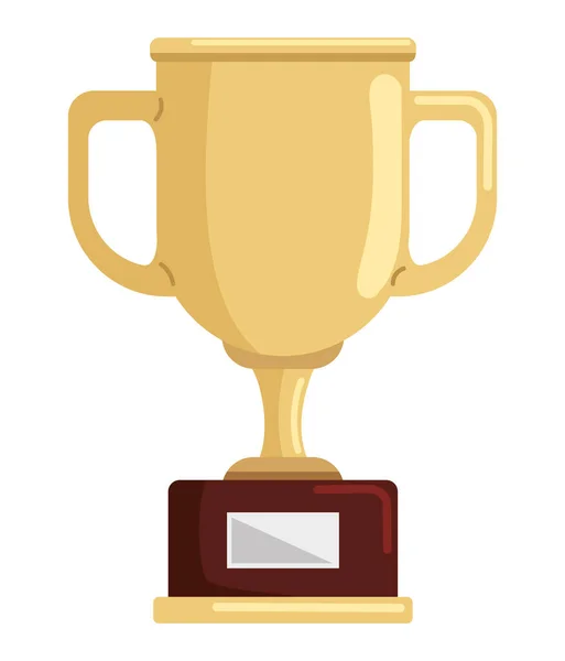 Oro Trofeo Icona Premio Isolato — Vettoriale Stock