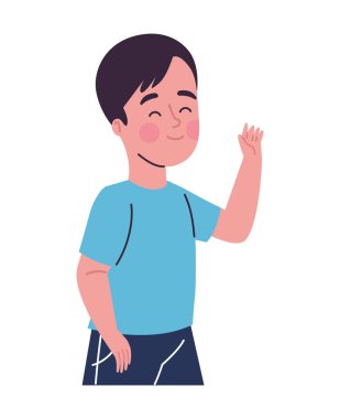 Mutluluk gülümseyen erkek karakter simgesi izole