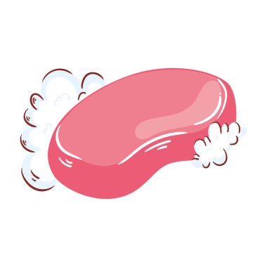 Sabun karikatürü simgesinin vektör simgesi izole edildi