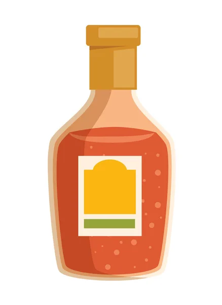 Sauce Flasche Essen Ikone Isoliert — Stockvektor