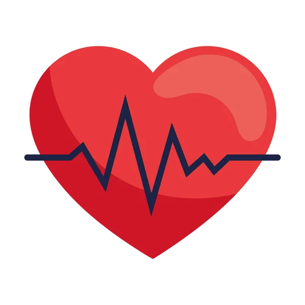 Healthy Heart Symbol Hospital Care Icon Isolated — Stock Vector