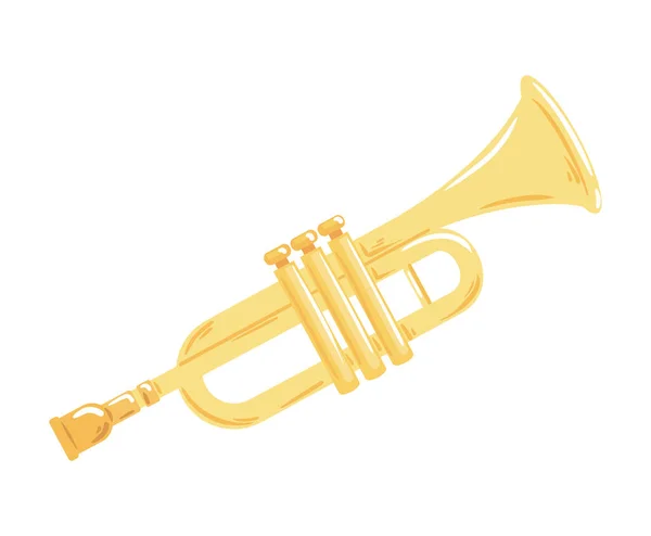 Tumpet Instrument Muzyka Klasyczna Ikona Izolowane — Wektor stockowy