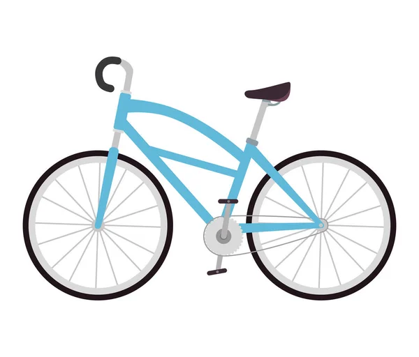 白色背景图标上的蓝色自行车隔离 — 图库矢量图片
