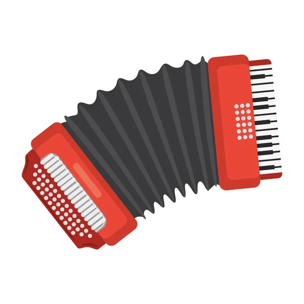 Musical Instrument Accordion Icon Isolated — Stock Vector