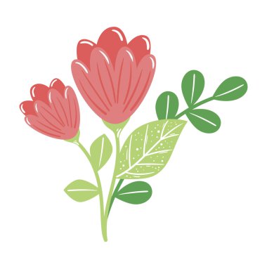 Doğa çiçekli ikon izole