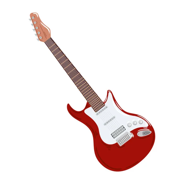 Instrumento Musical Guitarra Eléctrica Icono Aislado — Vector de stock