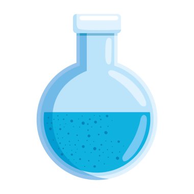 Bilim araştırma laboratuarı deney şişesi simgesi izole edildi