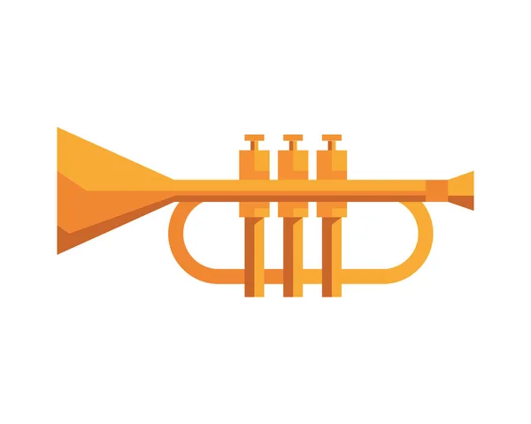 Trompeta Instrumento Música Icono Aislado — Vector de stock