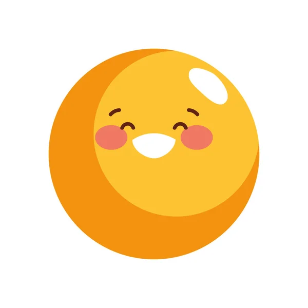 Χαρούμενο Κίτρινο Emoji Μασκότ Χαμογελώντας Εικόνα Απομονωμένη — Διανυσματικό Αρχείο