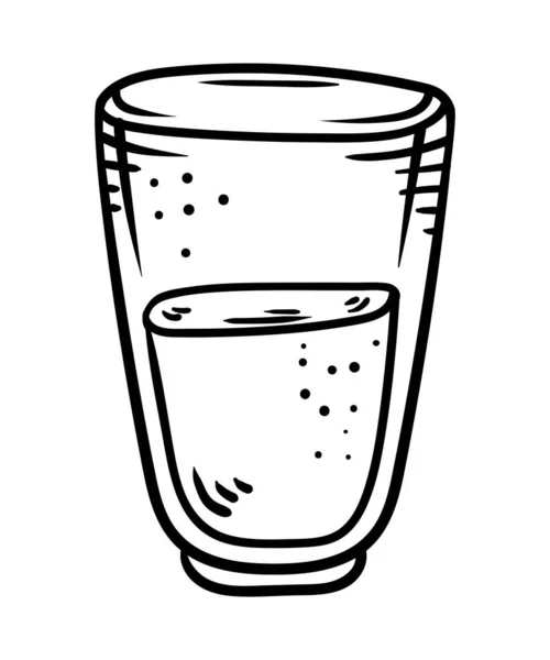 Drinkglas Vol Met Melk Hand Getrokken Pictogram — Stockvector