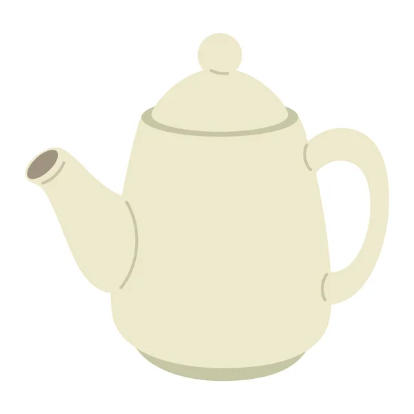 Dekorative Keramik Teekanne Symbol Isoliert — Stockvektor