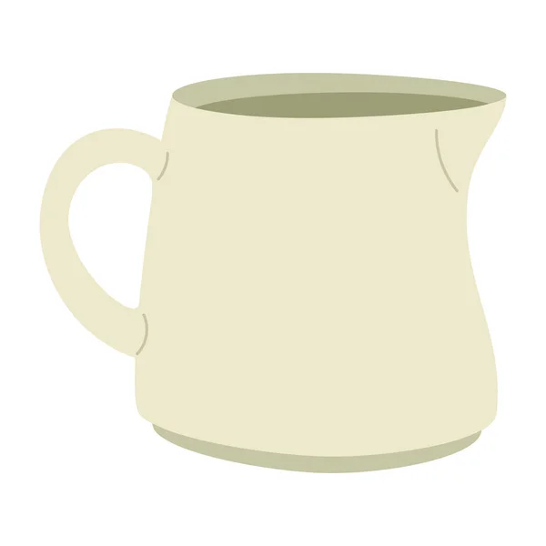 Čaj Hrnek Kuchyňské Nádobí Ikona Izolované — Stockový vektor