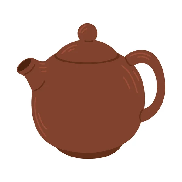 Keramische Teekanne Symbol Isoliertes Design — Stockvektor