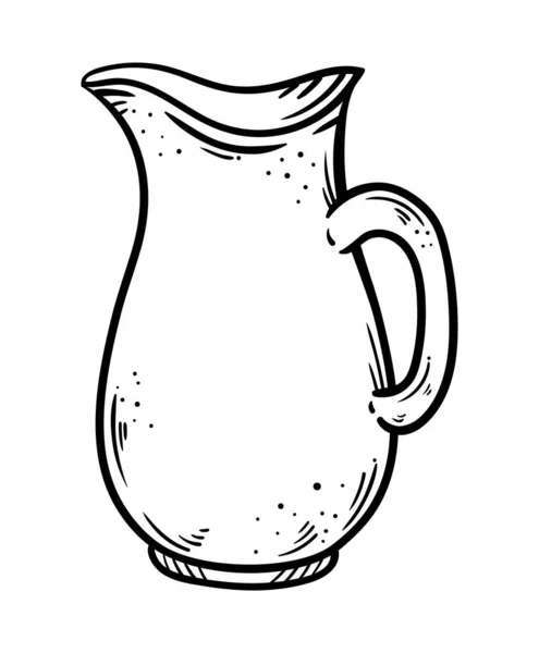 Milk Jug Handle Fresh Hand Drawn Icon — Stock Vector