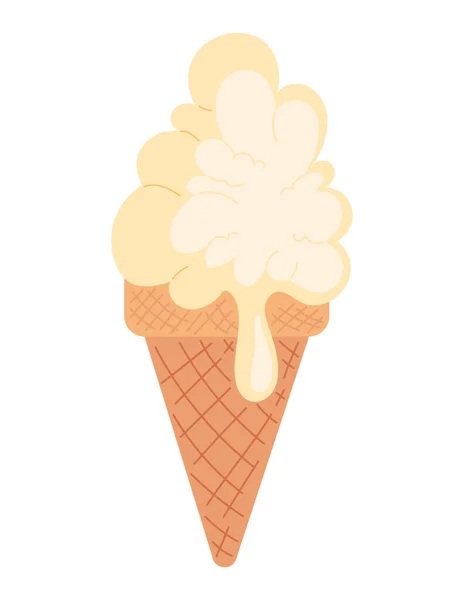 糖蜜冰淇淋锥形甜点图标隔离 — 图库矢量图片