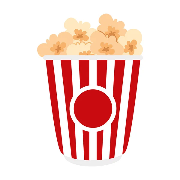 Eimer Mit Popcorn Ikone Isoliert — Stockvektor