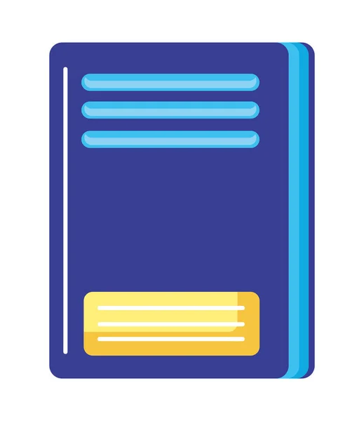 Hardcover Book Education Icon Isolated — Stock Vector