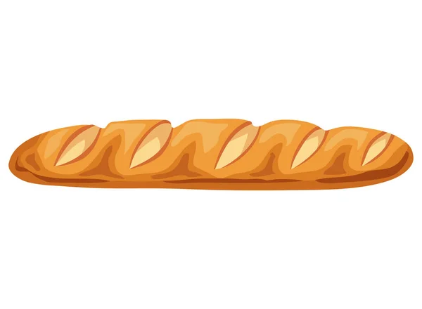 Fresh Baked Bread Baguette Icon Isolated — Stock Vector