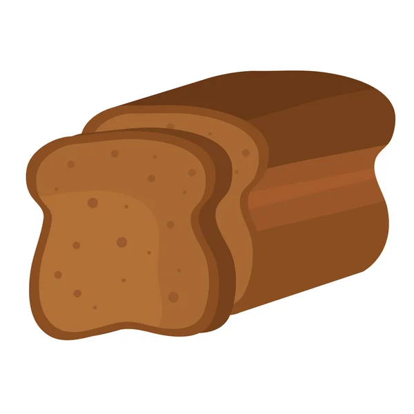 Baked Bread Food Icon Isolated — Stock Vector