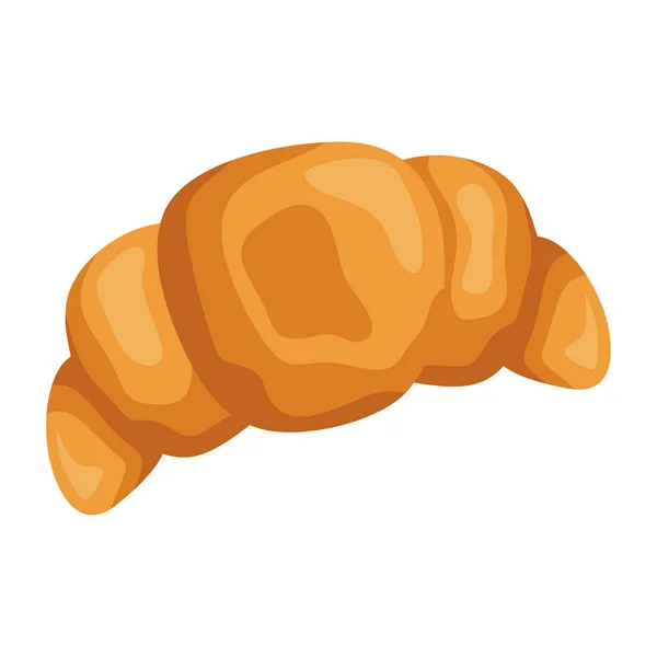 Frisch Gebackenes Französisches Brot Croissant Symbol Isoliert — Stockvektor