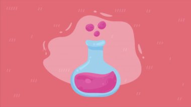 Sıvı animasyonlu laboratuvar test tüpü, 4k video animasyonu