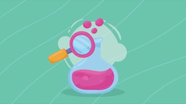 Sıvı animasyonlu laboratuvar test tüpü, 4k video animasyonu