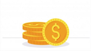 Para dolarları Altın Animasyon, 4k video animasyonu