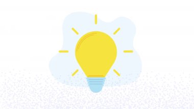 ampul ışığı fikri animasyonu, 4k video animasyonu