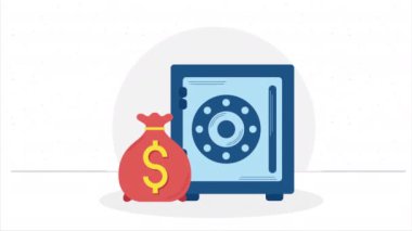 Para dolar kırmızı çanta animasyonu, 4k video animasyonu