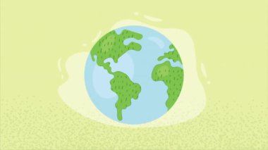 Dünya gezegeni ekoloji animasyonu, 4k video animasyonu
