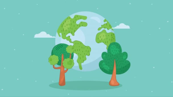 Ağaçlar Orman Gezegen Animasyonu Video Animasyonu — Stok video