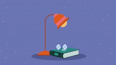 Gözlüklü metin kitabı animasyon, 4k video animasyonu