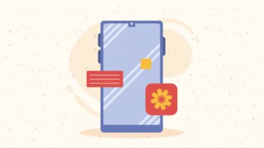 akıllı telefon aygıtı istatistik animasyonu, 4k video animasyonu