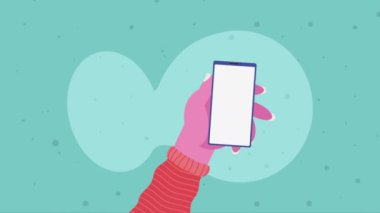el kaldırma akıllı telefon aygıtı animasyonu, 4k video animasyonu