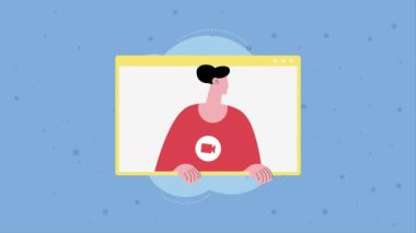 Web sitesindeki adam şablon animasyonu, 4k video animasyonu