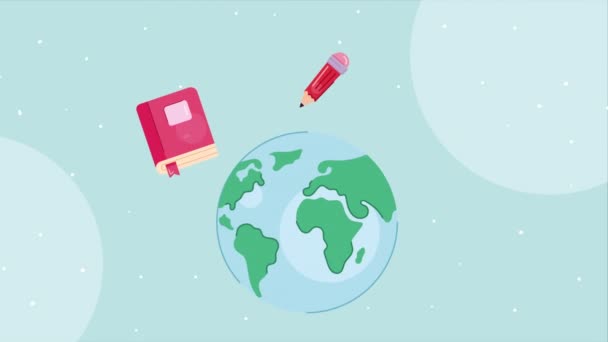 Dünya Haritası Malzeme Animasyonu Video Animasyonu — Stok video