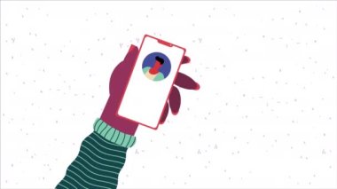 akıllı telefon aygıtı animasyonundaki adam, 4k video animasyonu