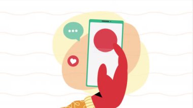 el kaldırma akıllı telefon aygıtı animasyonu, 4k video animasyonu